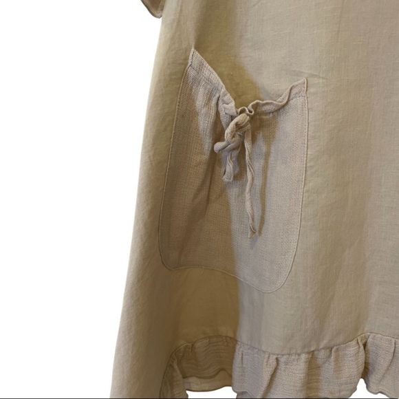 CQbyCQ Caribbean Queen Linen Ruffle Top Size Small - Picture 2 of 5